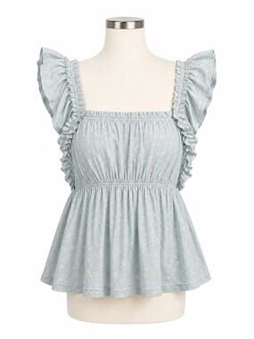 Melrose and Market Ruffle Floral Peplum Blouse – Size XL
